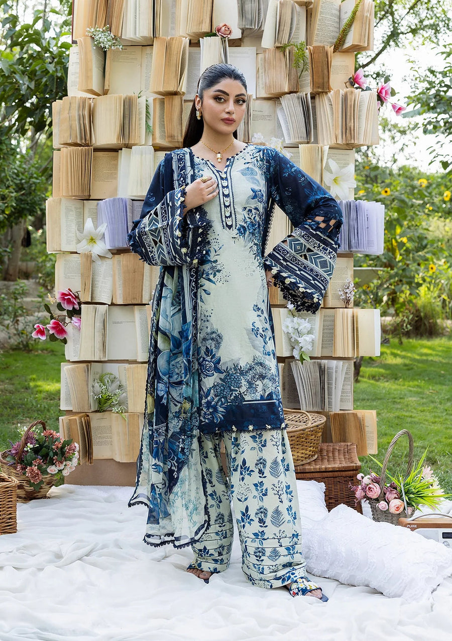Elaf Prints Vol-03 Unstitched Printed Lawn 3Pc Suit ECD-7B BLOOMSTELLA