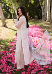 ELAF Premium Festive Chikankari Lawn Unstitched 3Pc Suit ECF-03 SNOW WHITE
