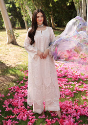 ELAF Premium Festive Chikankari Lawn Unstitched 3Pc Suit ECF-03 SNOW WHITE