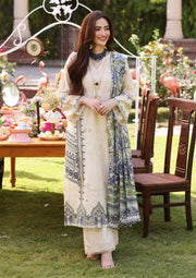 ELAF Premium Festive Chikankari Lawn Unstitched 3Pc Suit ECF-07 DAISY