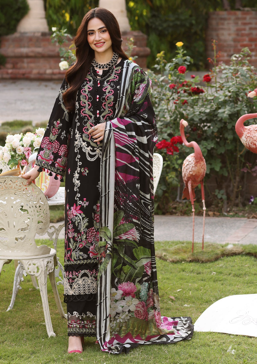 ELAF Premium Festive Chikankari Lawn Unstitched 3Pc Suit ECF-08 SHADOW