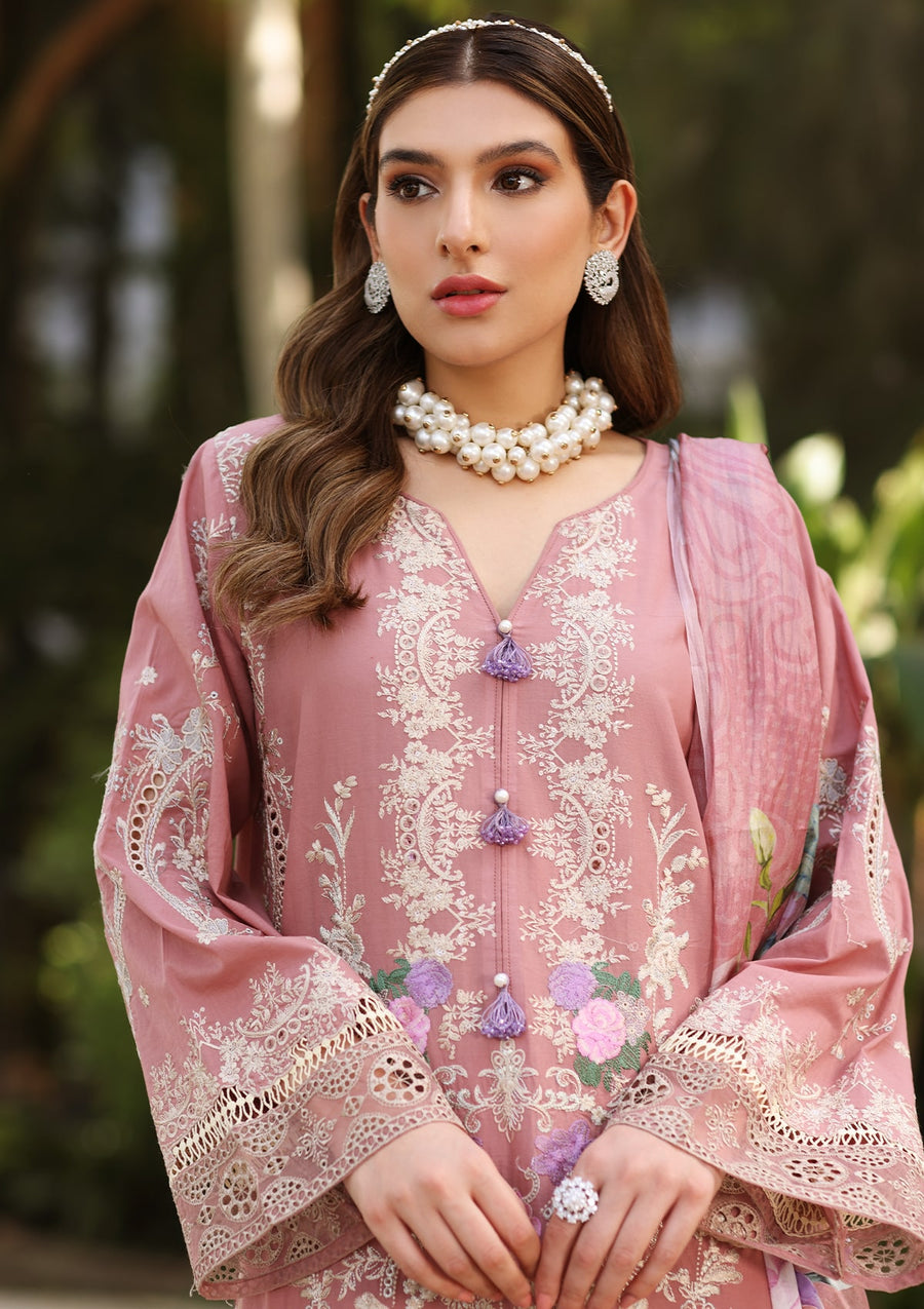 ELAF Premium Festive Chikankari Lawn Unstitched 3Pc Suit ECF-11B GISELLE