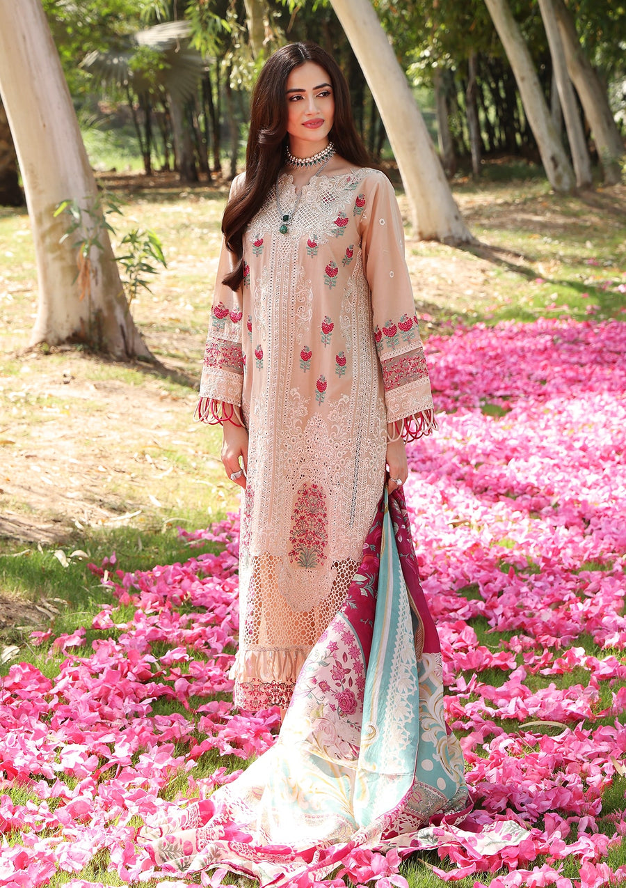 ELAF Premium Festive Chikankari Lawn Unstitched 3Pc Suit ECF-12 ANNA