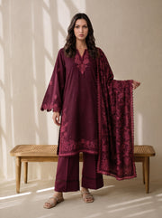 Viana by Sanam Saeed Embroidered Karandi Unstitched 3Pc Suit - ECHO