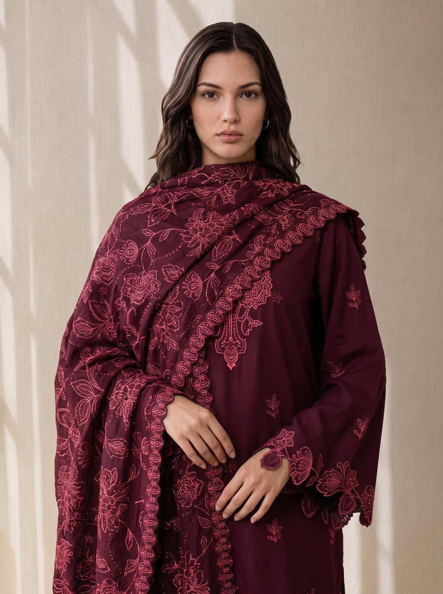 Viana by Sanam Saeed Embroidered Karandi Unstitched 3Pc Suit - ECHO
