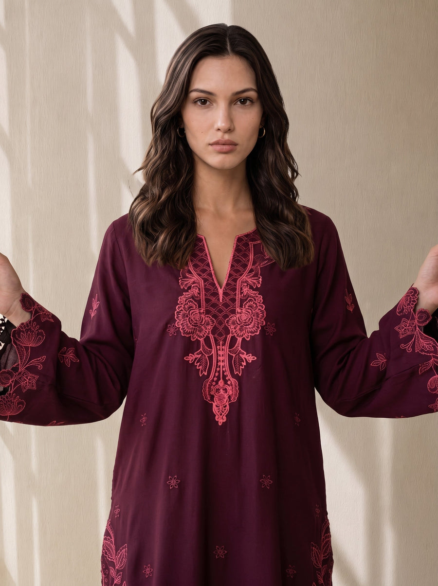 Viana by Sanam Saeed Embroidered Karandi Unstitched 3Pc Suit - ECHO