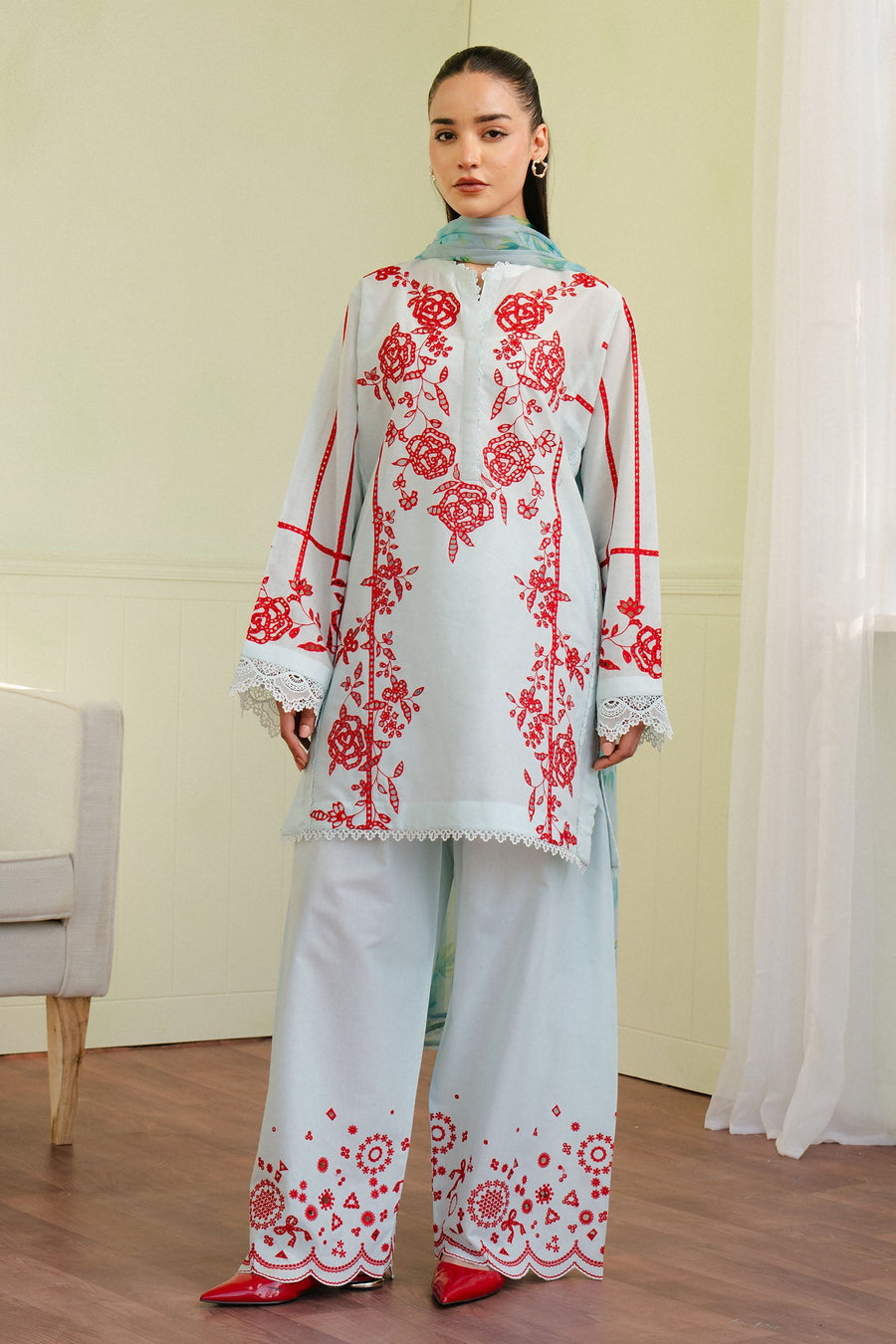 Coco by Zara Shahjahan Embroidered Lawn Unstitched 3Pc Suit D-07A ECLAT