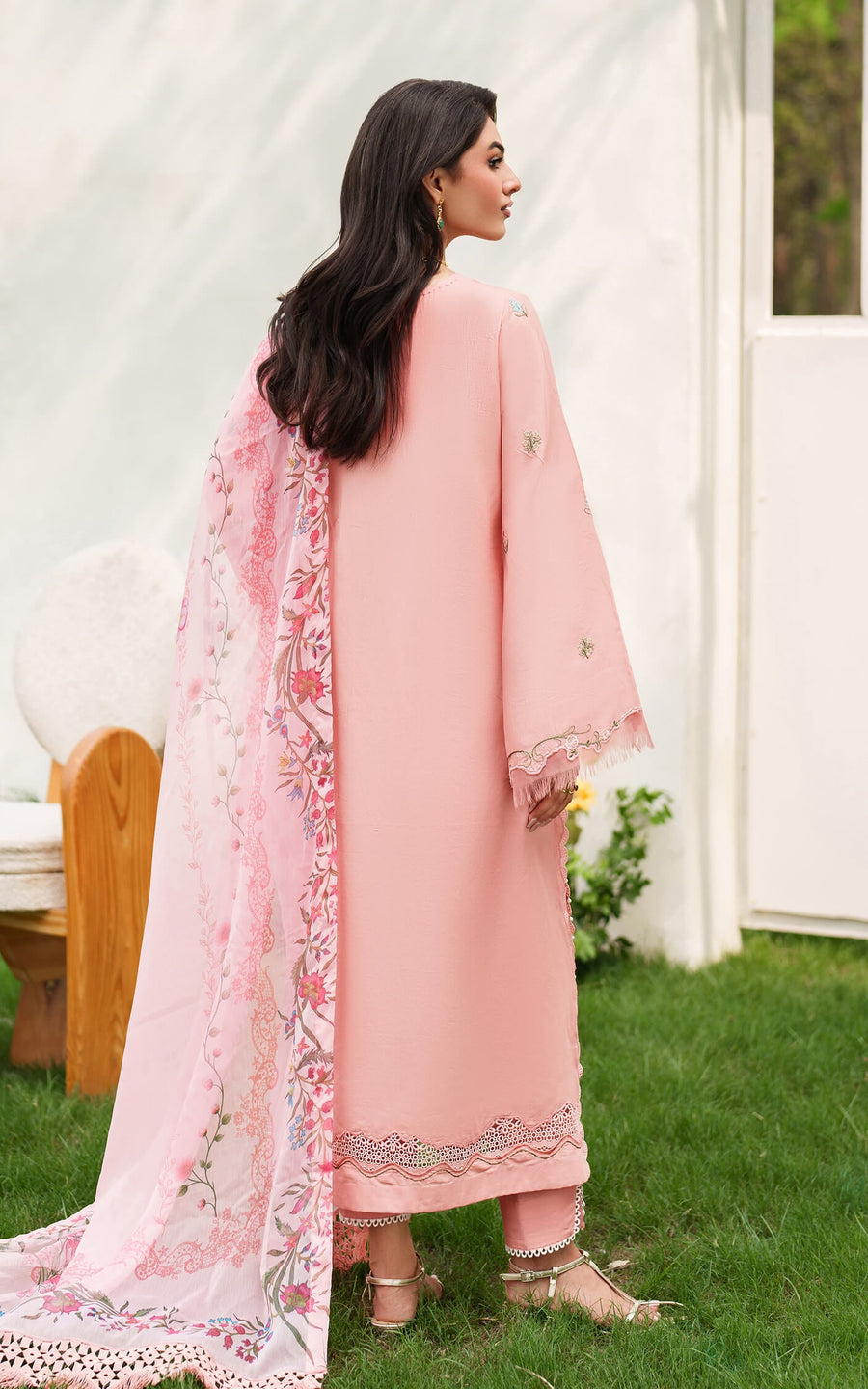 Asifa & Nabeel Eden Cambric Unstitched 3Pc Suit ECU25-01 Serene Blush