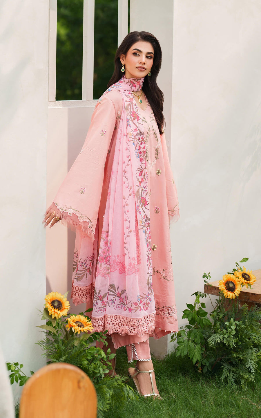 Asifa & Nabeel Eden Cambric Unstitched 3Pc Suit ECU25-01 Serene Blush