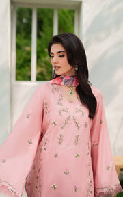 Asifa & Nabeel Eden Cambric Unstitched 3Pc Suit ECU25-01 Serene Blush