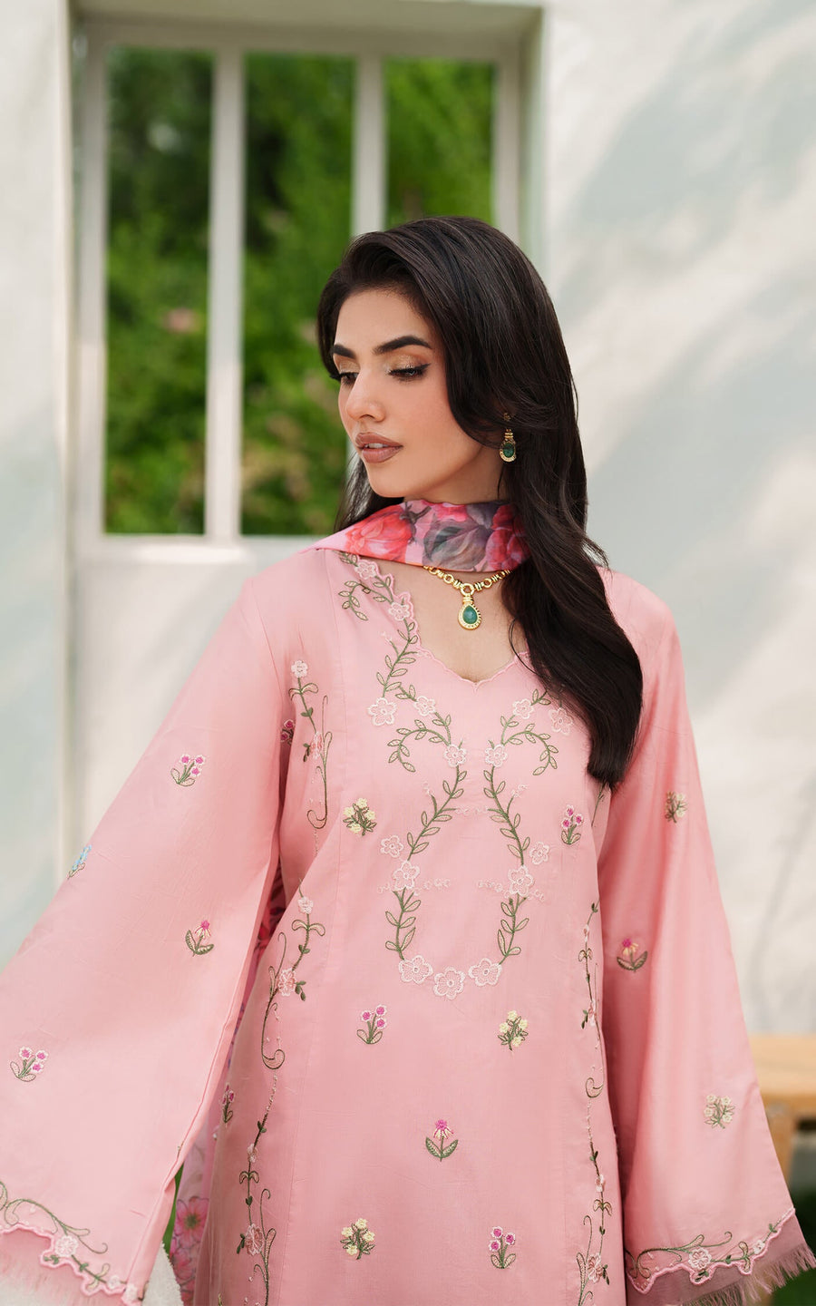 Asifa & Nabeel Eden Cambric Unstitched 3Pc Suit ECU25-01 Serene Blush
