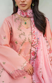 Asifa & Nabeel Eden Cambric Unstitched 3Pc Suit ECU25-01 Serene Blush