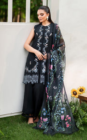 Asifa & Nabeel Eden Cambric Unstitched 3Pc Suit ECU25-02 Ink Blossom