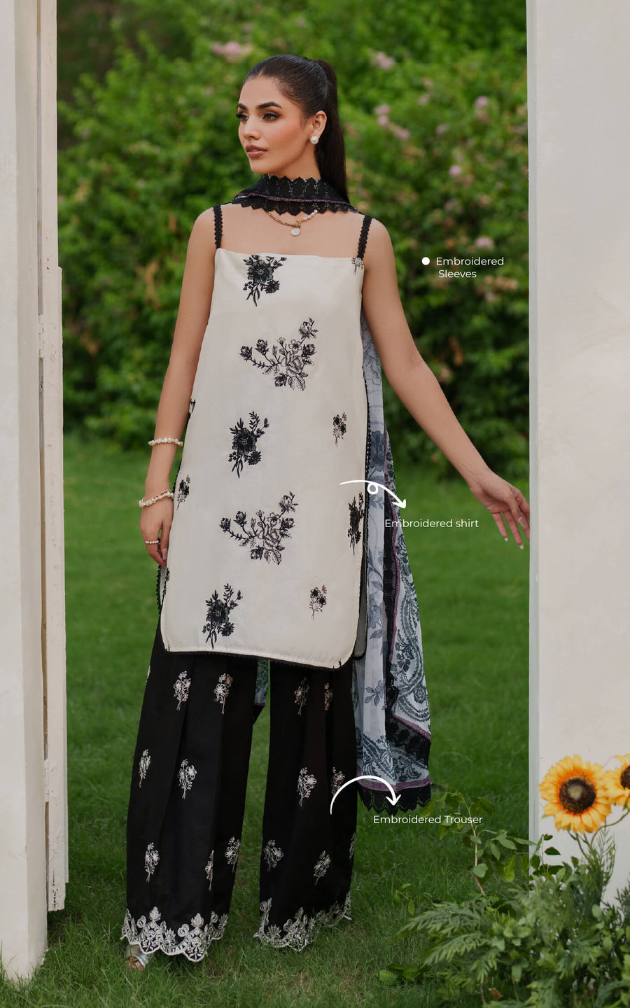 Asifa & Nabeel Eden Cambric Unstitched 3Pc Suit ECU25-04 Pearl Whisper