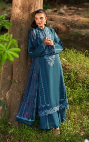Asifa & Nabeel Eden Cambric Unstitched 3Pc Suit ECU25-05 Iris Cloud