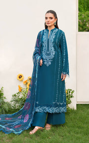 Asifa & Nabeel Eden Cambric Unstitched 3Pc Suit ECU25-05 Iris Cloud