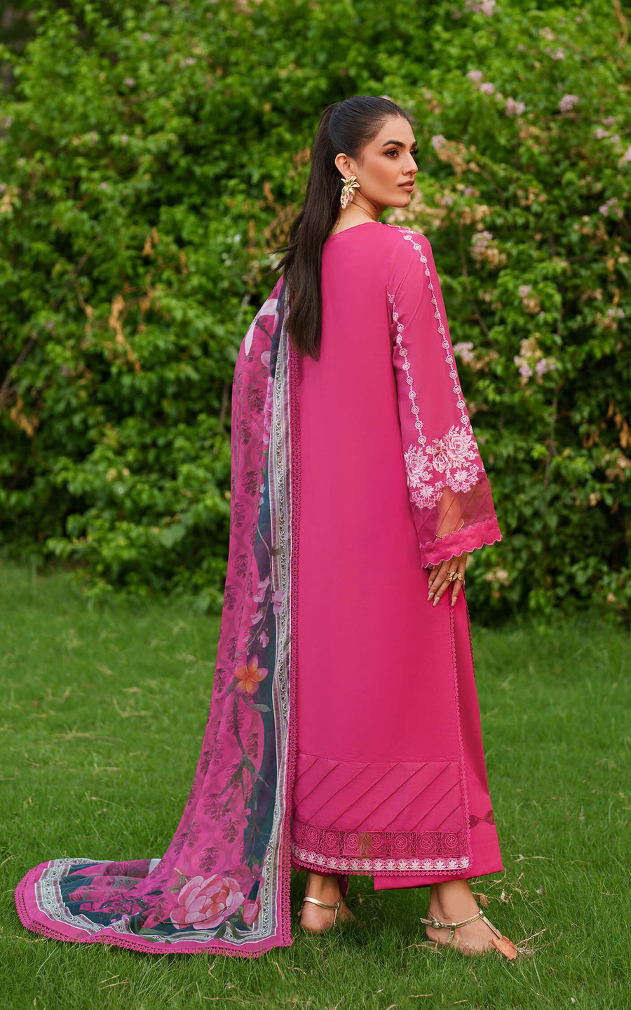 Asifa & Nabeel Eden Cambric Unstitched 3Pc Suit ECU25-06 Pink Reverie