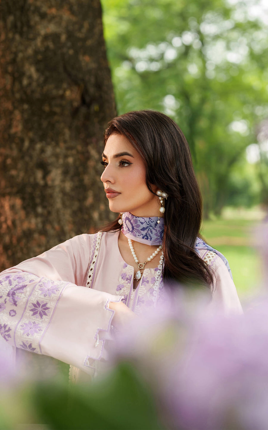 Asifa & Nabeel Eden Cambric Unstitched 3Pc Suit ECU25-08 Elysian Petals