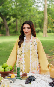 Asifa & Nabeel Eden Cambric Unstitched 3Pc Suit ECU25-10 Golden Dust