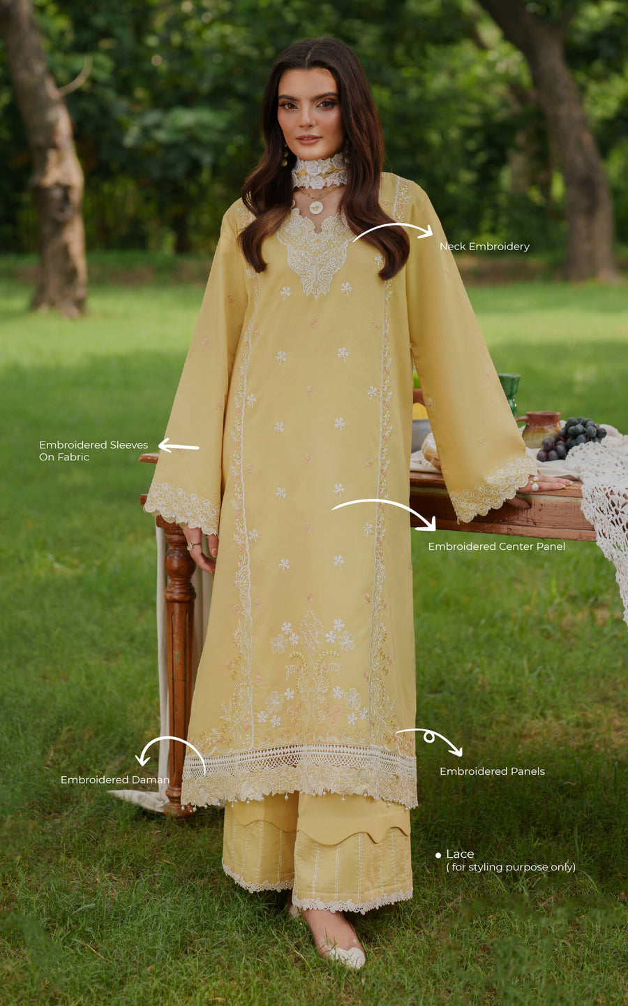 Asifa & Nabeel Eden Cambric Unstitched 3Pc Suit ECU25-10 Golden Dust
