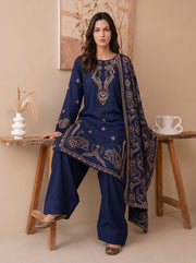 Viana by Sanam Saeed Embroidered Karandi Unstitched 3Pc Suit - EDEN