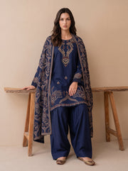 Viana by Sanam Saeed Embroidered Karandi Unstitched 3Pc Suit - EDEN