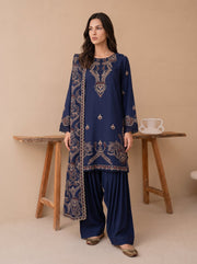 Viana by Sanam Saeed Embroidered Karandi Unstitched 3Pc Suit - EDEN