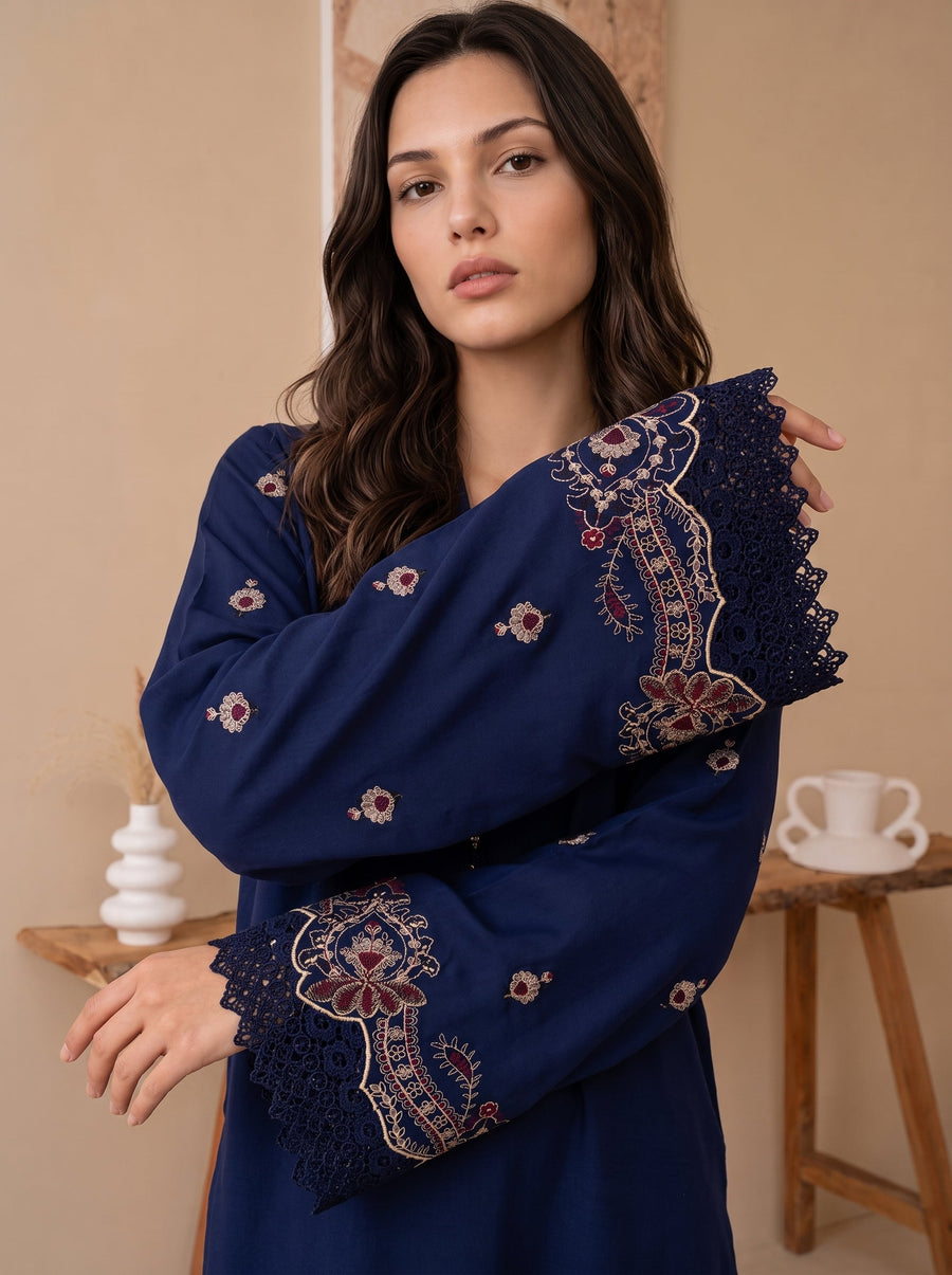 Viana by Sanam Saeed Embroidered Karandi Unstitched 3Pc Suit - EDEN