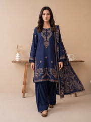 Viana by Sanam Saeed Embroidered Karandi Unstitched 3Pc Suit - EDEN