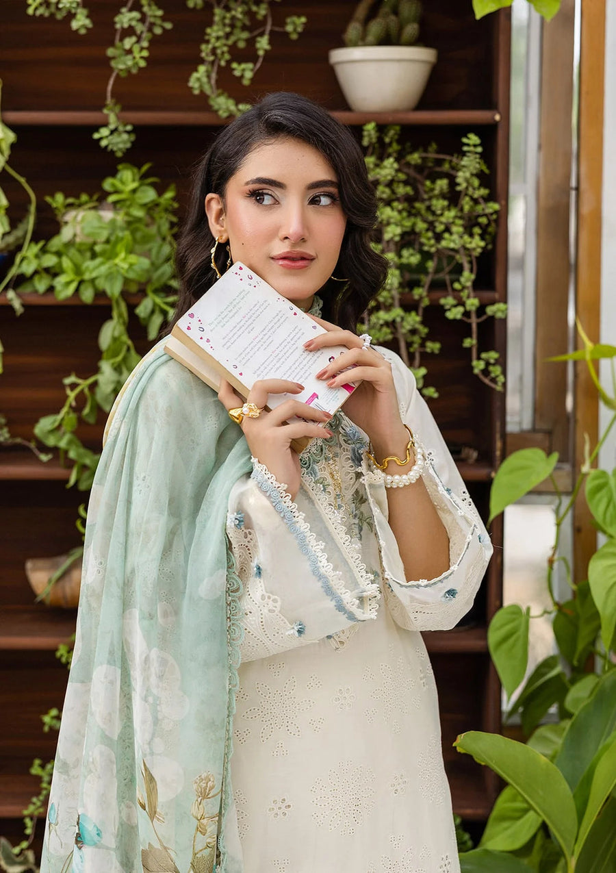 Elaf Premium E.Craft Chikankari Lawn Unstitched 3Pc Suit EEC-1B PEARLISTA