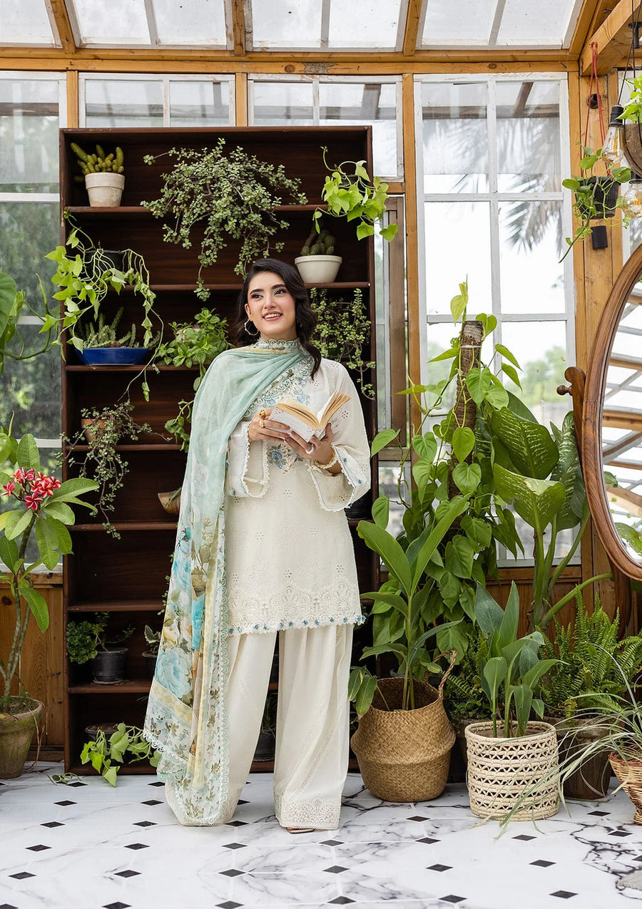 Elaf Premium E.Craft Chikankari Lawn Unstitched 3Pc Suit EEC-1B PEARLISTA