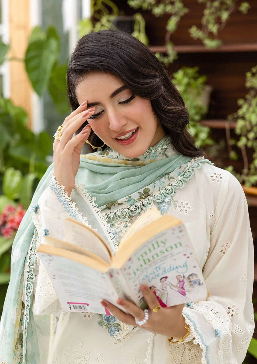 Elaf Premium E.Craft Chikankari Lawn Unstitched 3Pc Suit EEC-1B PEARLISTA