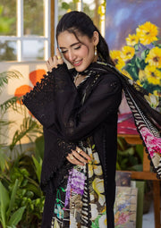 Elaf Premium E.Craft Chikankari Lawn Unstitched 3Pc Suit EEC-2A QUEEN OF DUSK