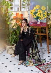 Elaf Premium E.Craft Chikankari Lawn Unstitched 3Pc Suit EEC-2A QUEEN OF DUSK