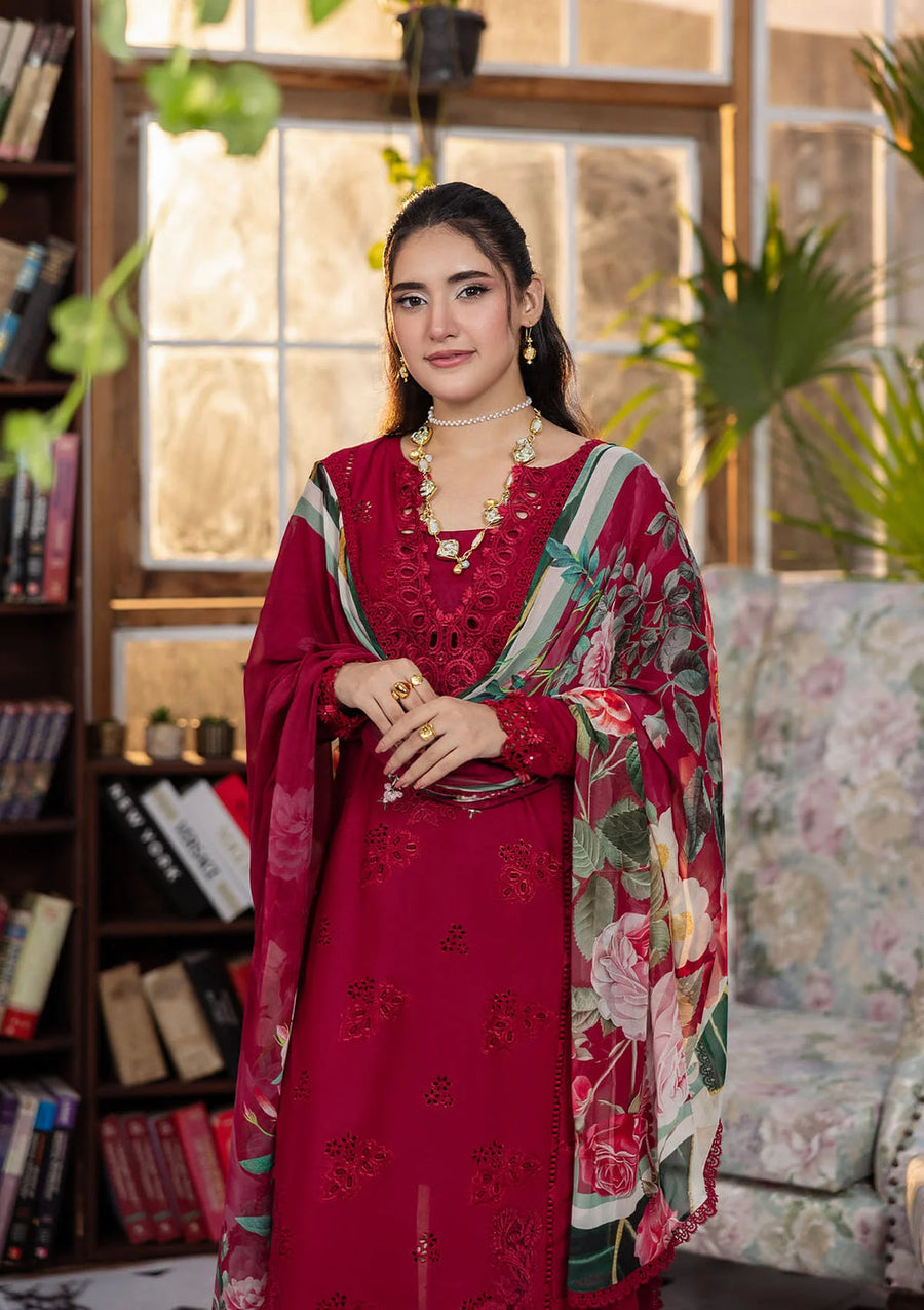 Elaf Premium E.Craft Chikankari Lawn Unstitched 3Pc Suit EEC-4A RUBELET
