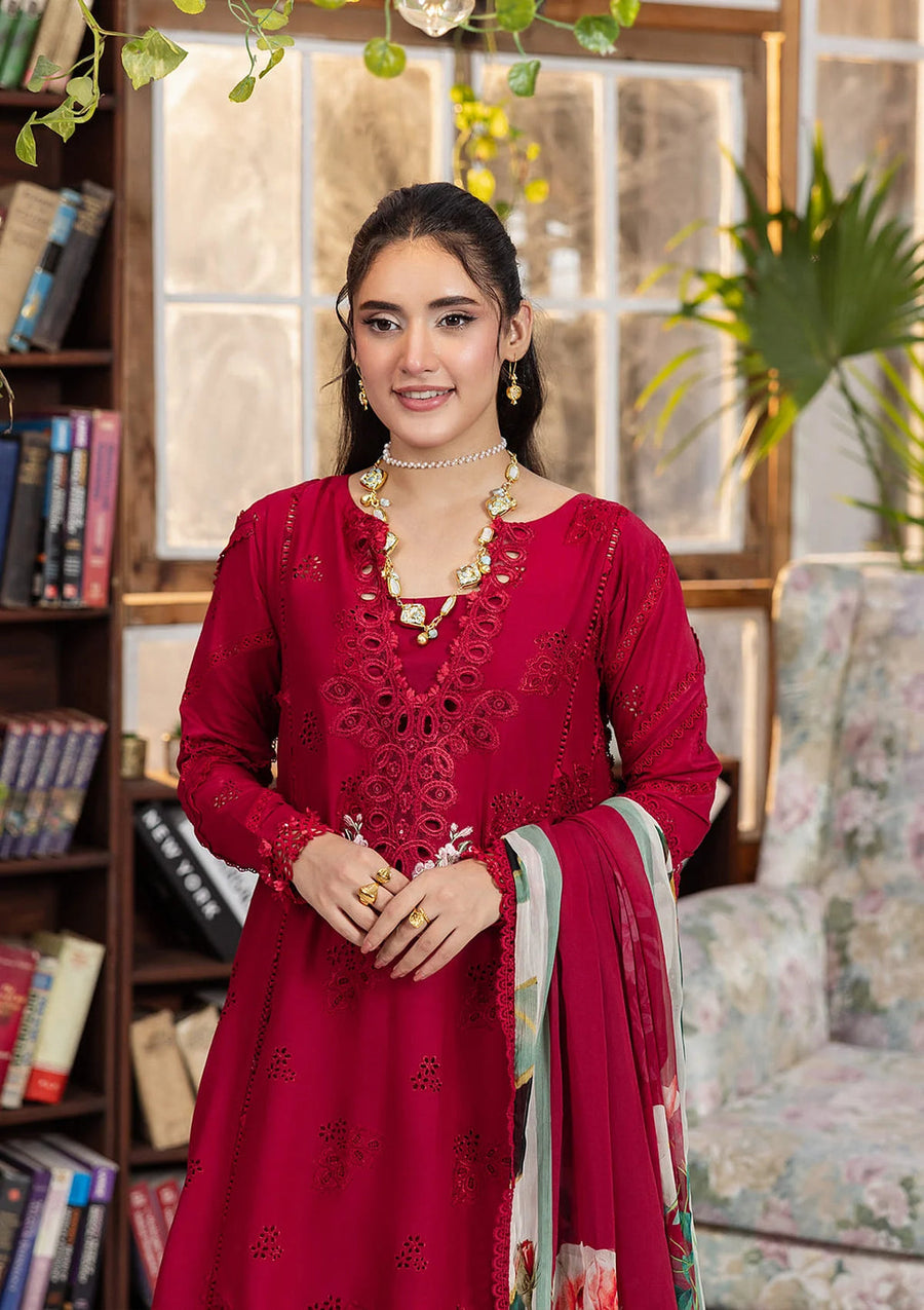 Elaf Premium E.Craft Chikankari Lawn Unstitched 3Pc Suit EEC-4A RUBELET