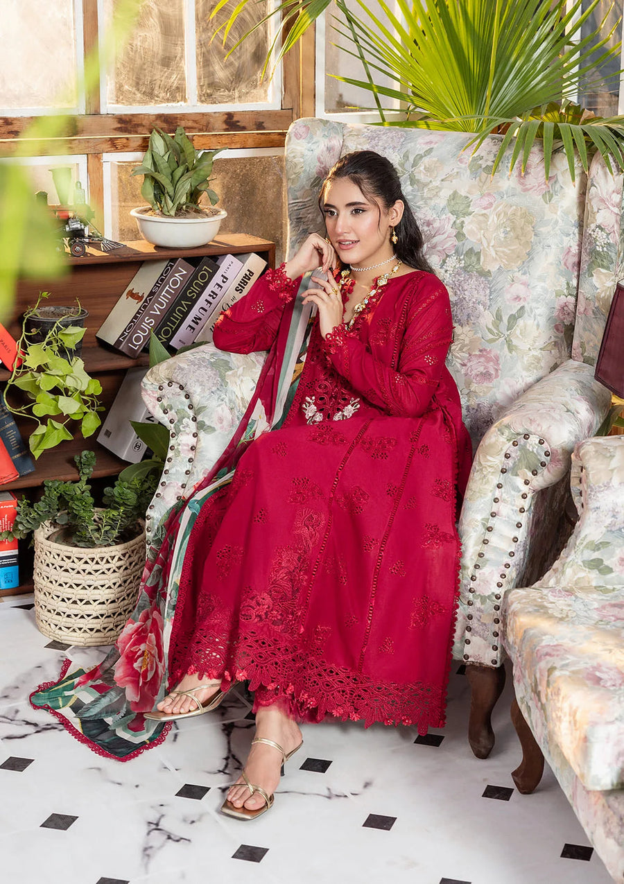 Elaf Premium E.Craft Chikankari Lawn Unstitched 3Pc Suit EEC-4A RUBELET