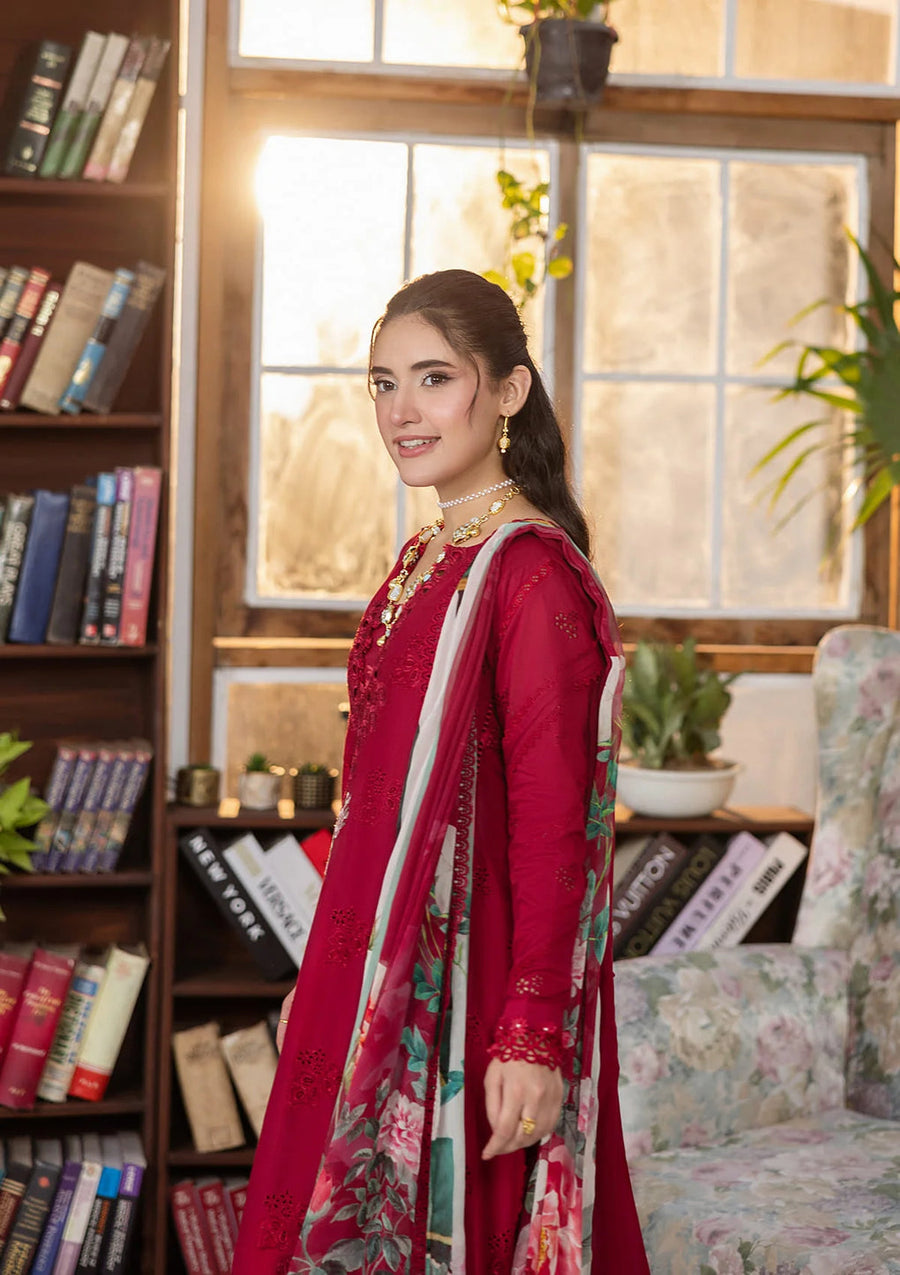 Elaf Premium E.Craft Chikankari Lawn Unstitched 3Pc Suit EEC-4A RUBELET