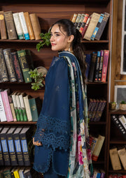 Elaf Premium E.Craft Chikankari Lawn Unstitched 3Pc Suit EEC-4B SERENAIRE