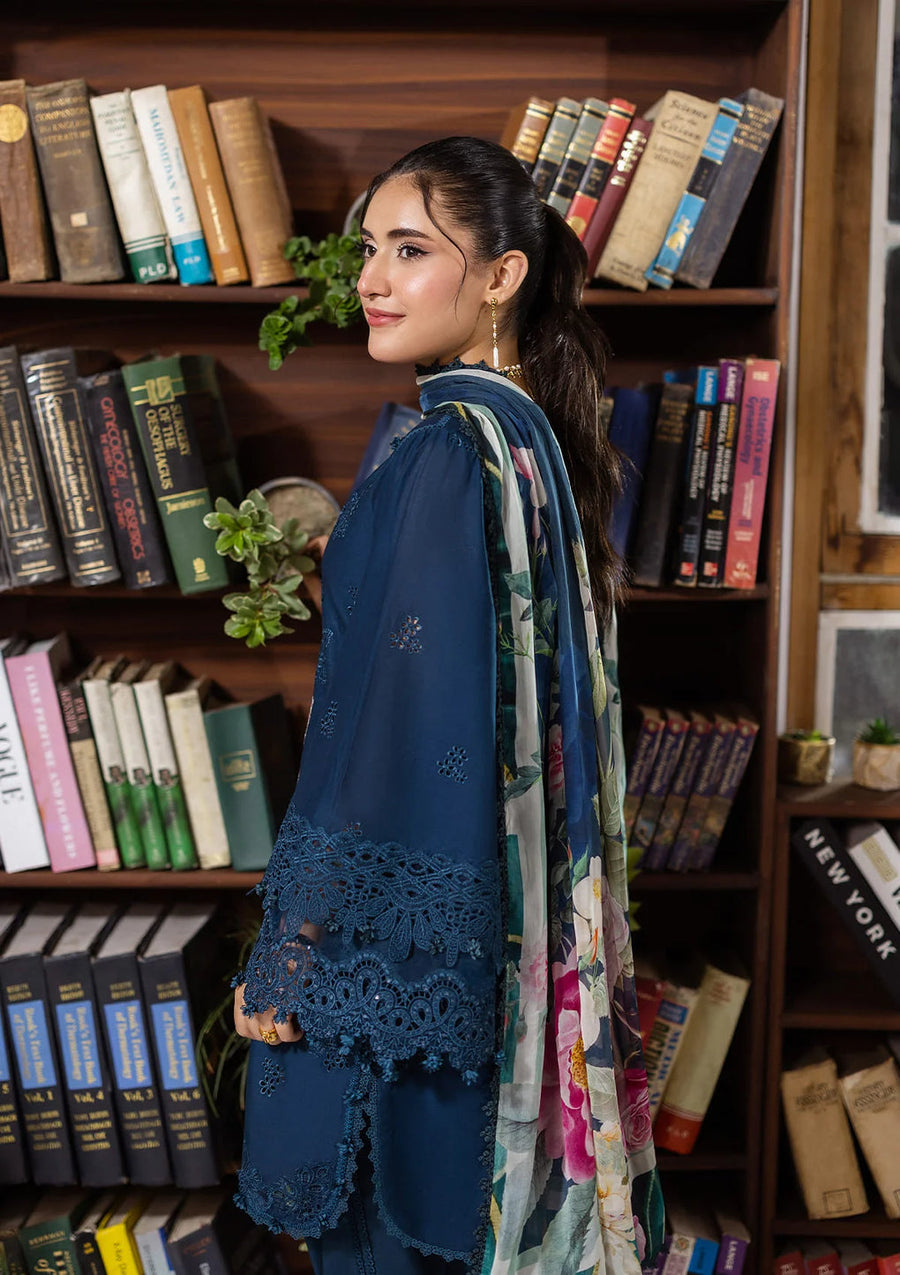 Elaf Premium E.Craft Chikankari Lawn Unstitched 3Pc Suit EEC-4B SERENAIRE