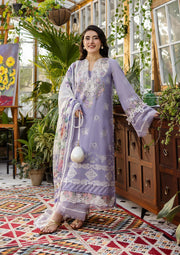 Elaf Premium E.Craft Chikankari Lawn Unstitched 3Pc Suit EEC-5A LAVENDER LOVE