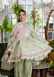 Elaf Premium E.Craft Chikankari Lawn Unstitched 3Pc Suit EEC-5B MATCHA