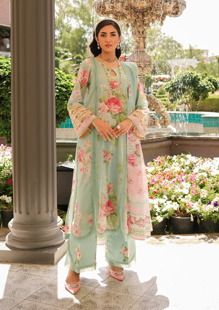 Elaf Premium Printed Lawn Unstitched 3Pc Suit EEP-01A - Frostie