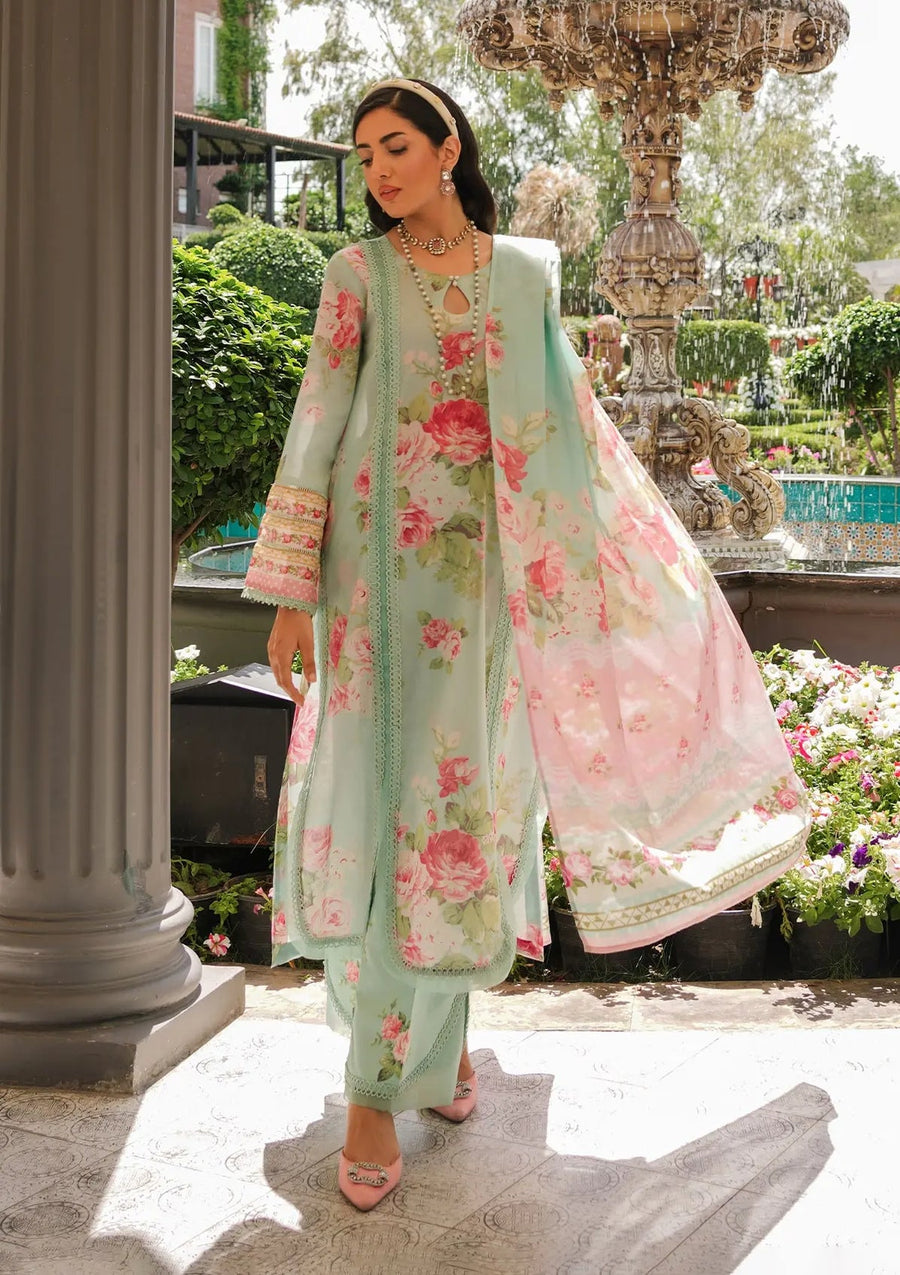 Elaf Premium Printed Lawn Unstitched 3Pc Suit EEP-01A - Frostie