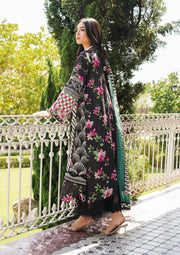 Elaf Premium Printed Lawn Unstitched 3Pc Suit EEP-02A - Dark Floral