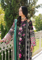 Elaf Premium Printed Lawn Unstitched 3Pc Suit EEP-02A - Dark Floral