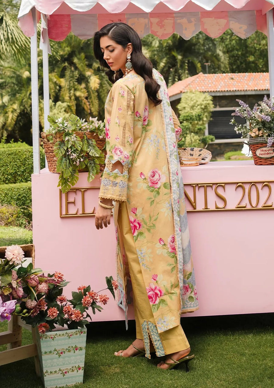 Elaf Premium Printed Lawn Unstitched 3Pc Suit EEP-03A - Citrus Squad