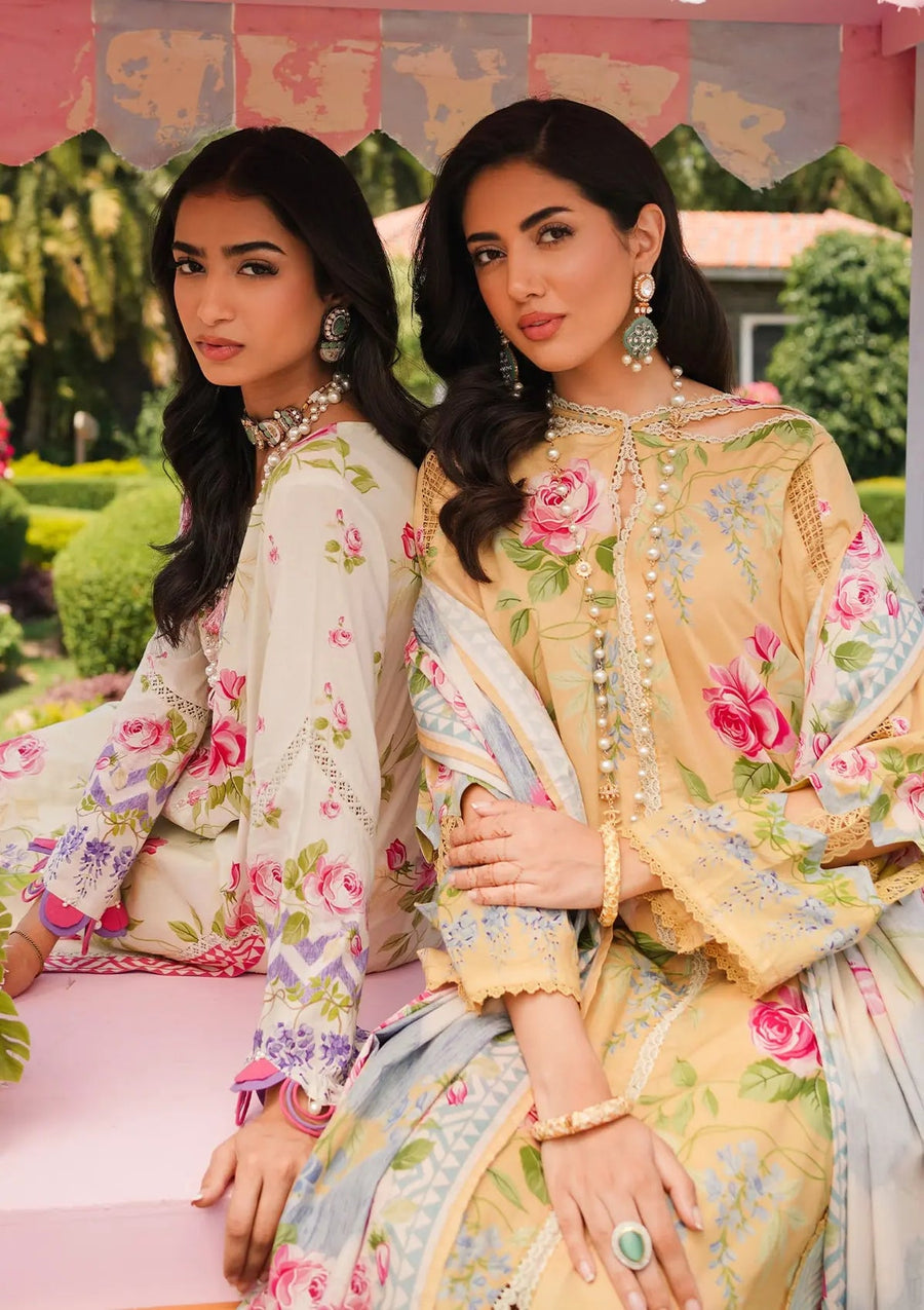 Elaf Premium Printed Lawn Unstitched 3Pc Suit EEP-03A - Citrus Squad