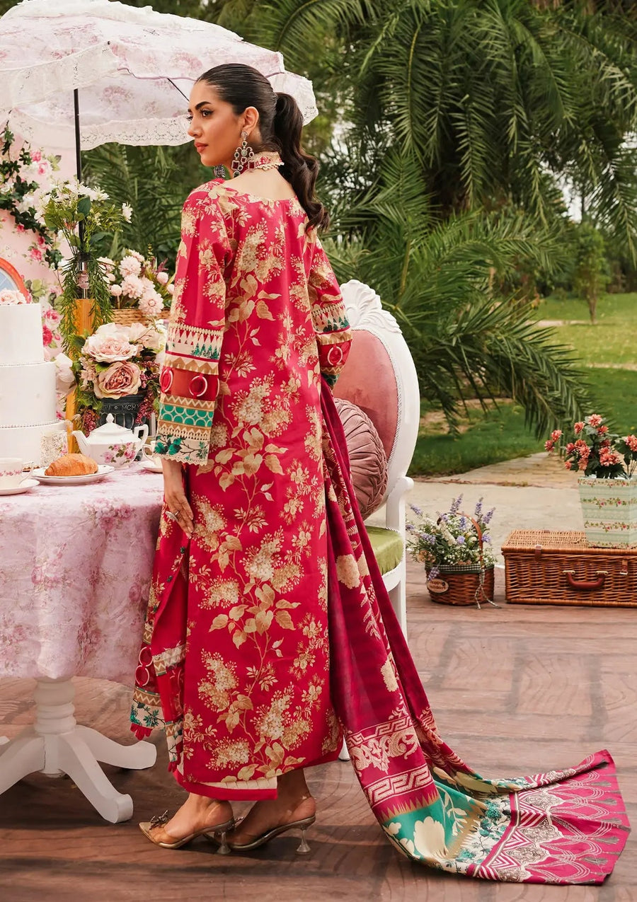Elaf Premium Printed Lawn Unstitched 3Pc Suit EEP-04A - Flores de Amor