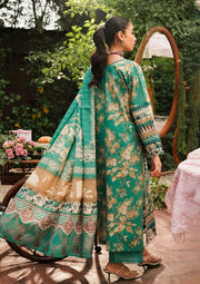 Elaf Premium Printed Lawn Unstitched 3Pc Suit EEP-04B - Chic Teal